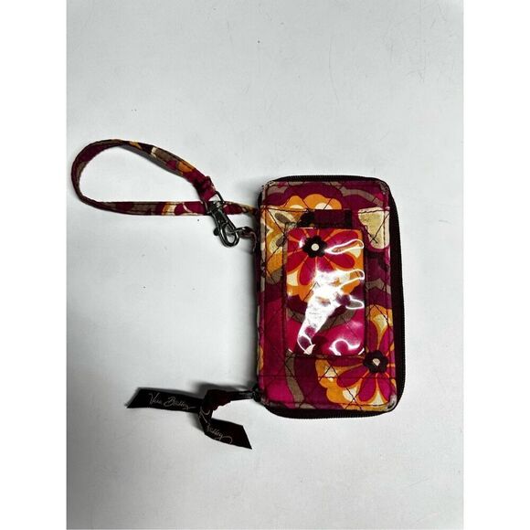 Vera Bradley Wallet Wrislet Pink Burgundy Quilted - Picture 7 of 9